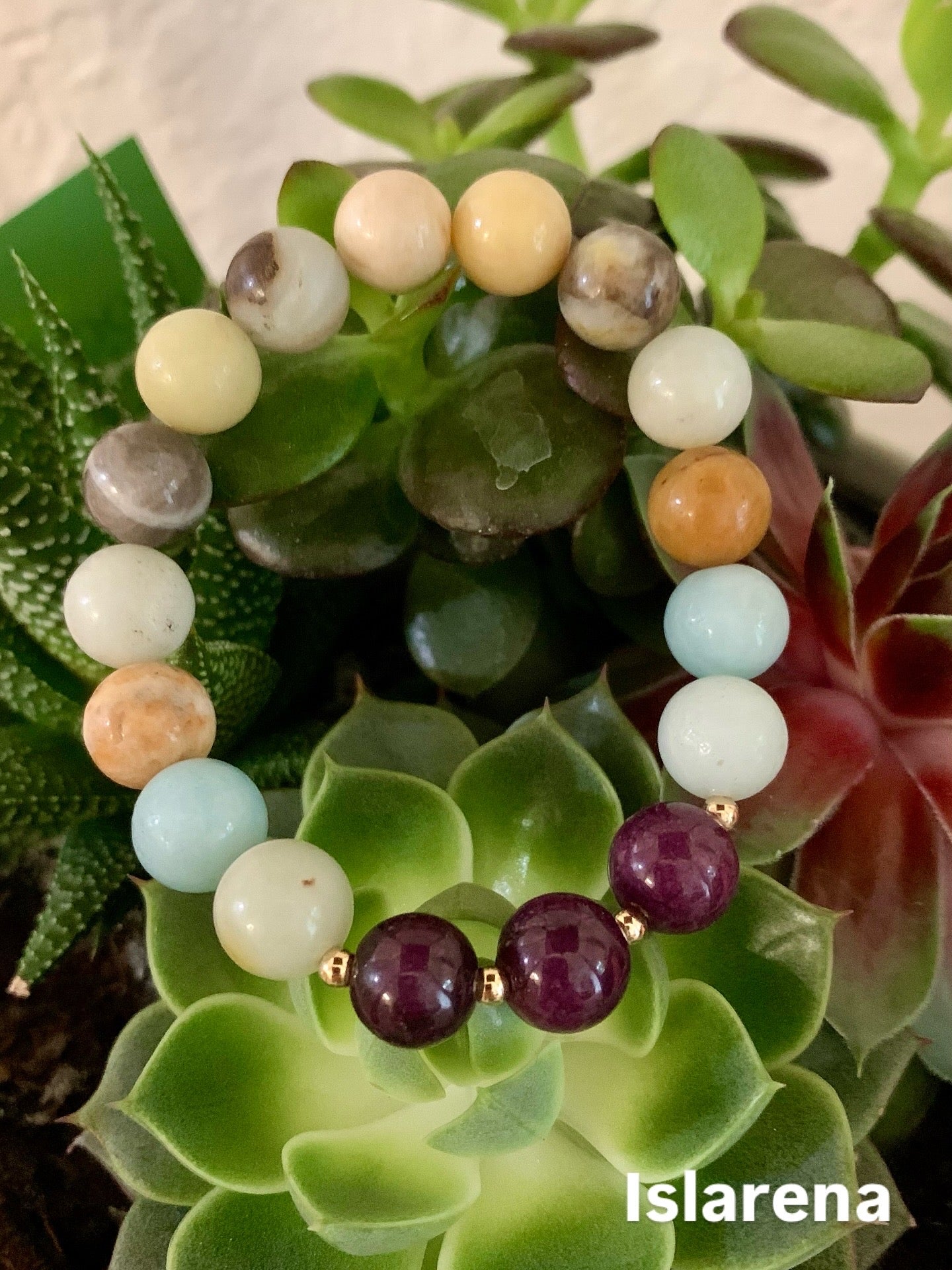 Amethyst + Amazonite Bracelet with Gold-Filled Accents