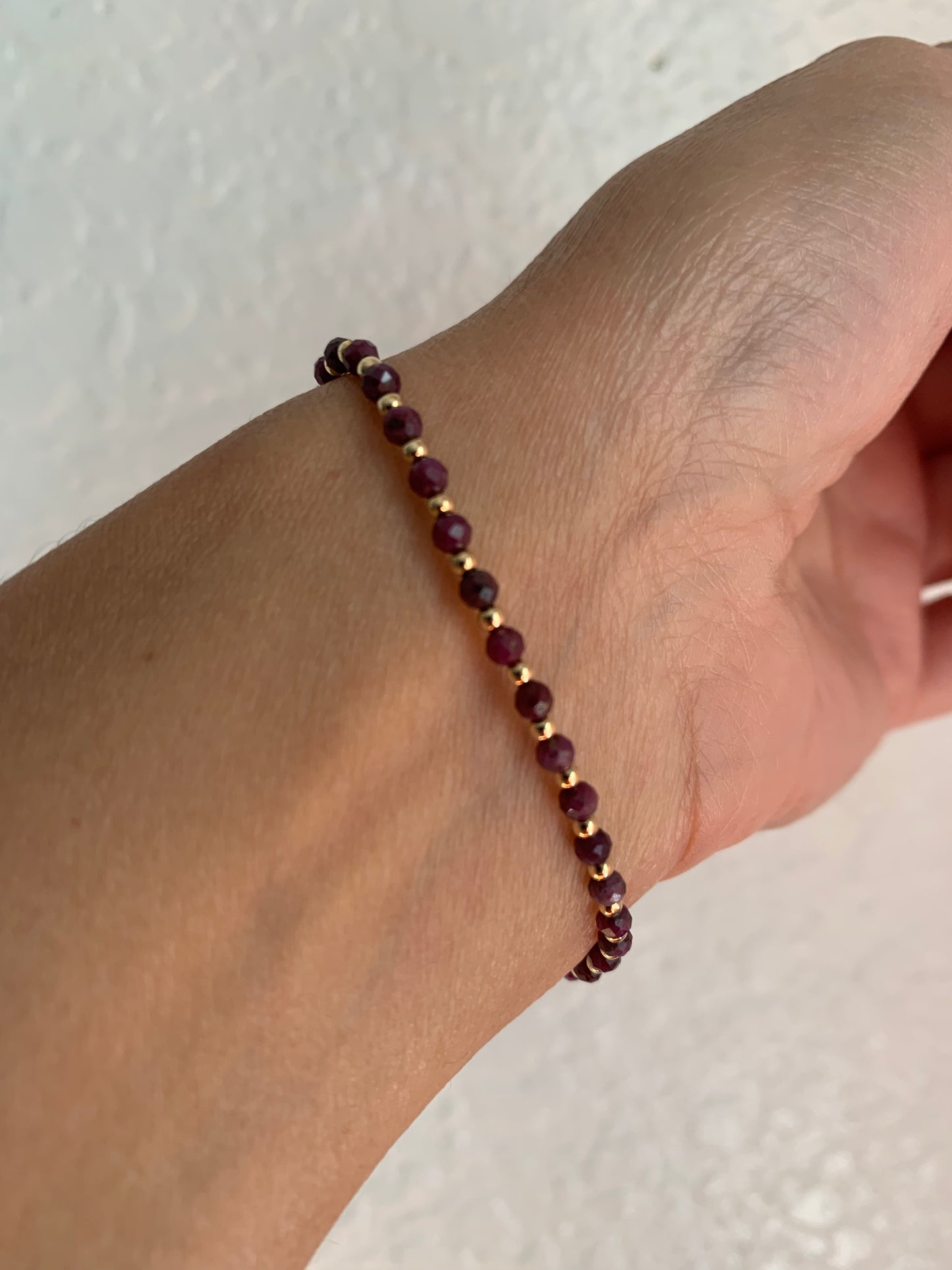 Ruby Bracelet with Gold-Filled Accents — July Gemstone