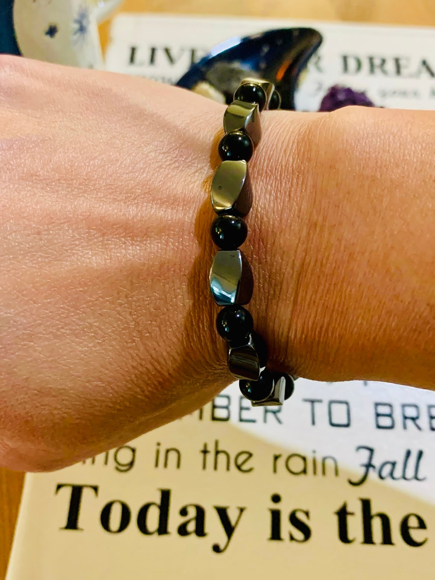 Hematite + Obsidian Bracelet