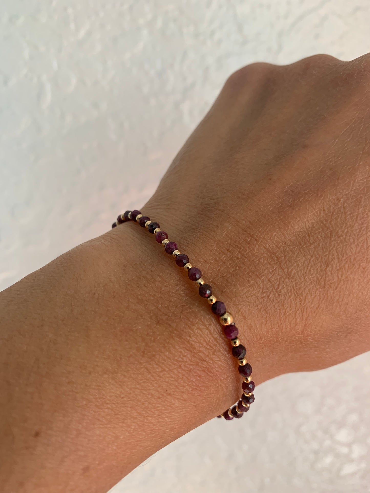 Ruby Bracelet with Gold-Filled Accents — July Gemstone