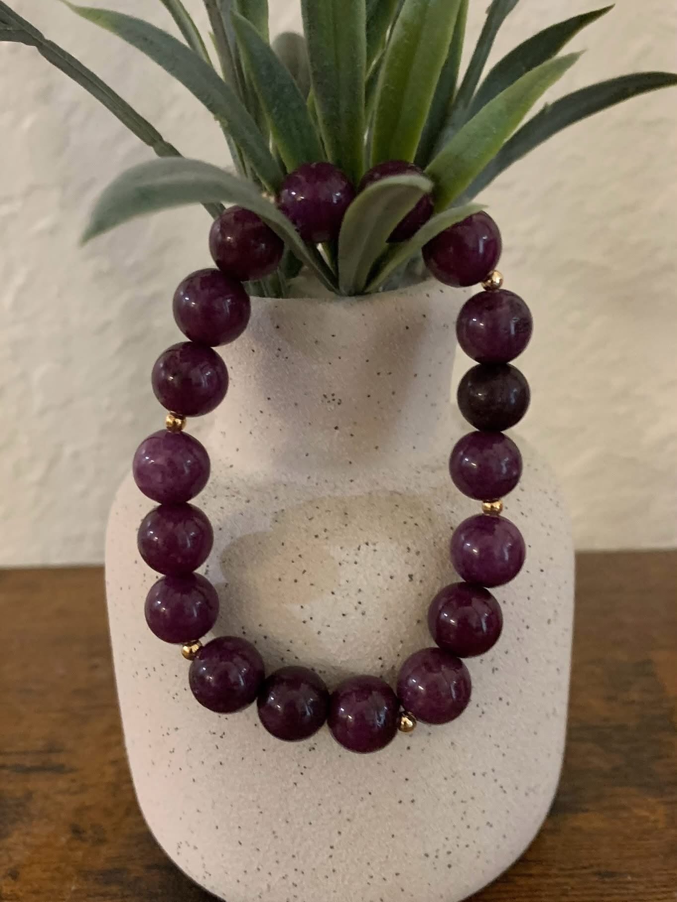 Amethyst Bracelet with Gold-Filled Accents